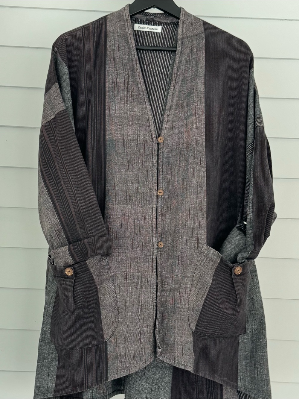 Yasuko Kurisaka Cotton Woven Long-Sleeve Jacket Shirt - Picture 5 of 10